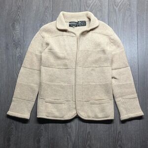 Vintage Wool 3D 1980s Spanner Tan Brown Jacket Cardigan True Vintage Rare